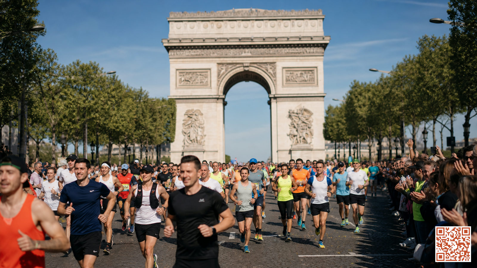 Coureurs lors des 10 km et 5 km adidas de Paris sur un parcours emblématique de la capitale au printemps