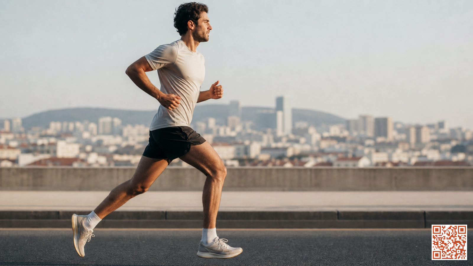 Coureur en plein effort lors d'une sortie longue dans le cadre d'une préparation marathon 3h30